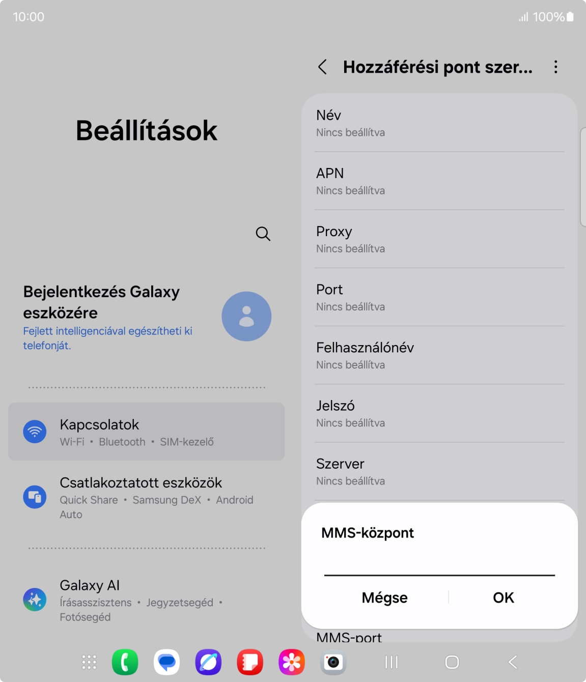 Írd be azt, hogy http://mms.one.hu/servlets/mms, és válaszd az OK lehetőséget.