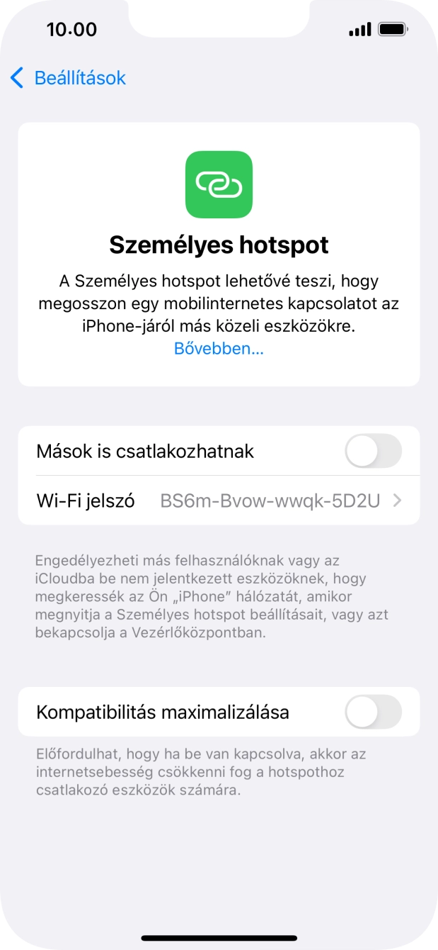 Kattints a Wi-Fi jelszó mezőre, és írd be a kívánt jelszót.