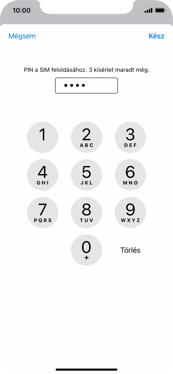 Írd be a PIN-kódod, és válaszd a Kész lehetőséget. 