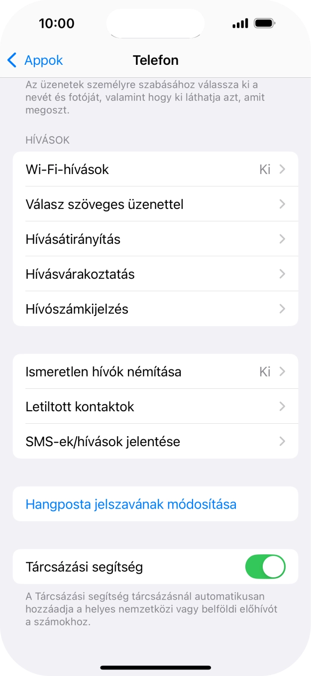 Válaszd a Hívásvárakoztatás lehetőséget.