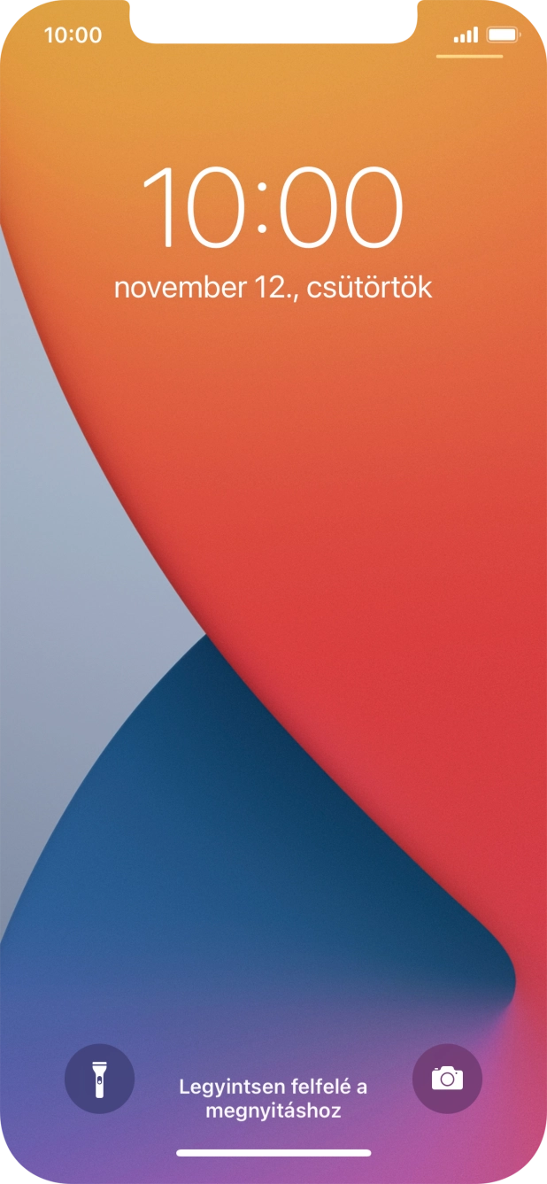 Húzd az ujjad felfelé a kijelző aljáról.