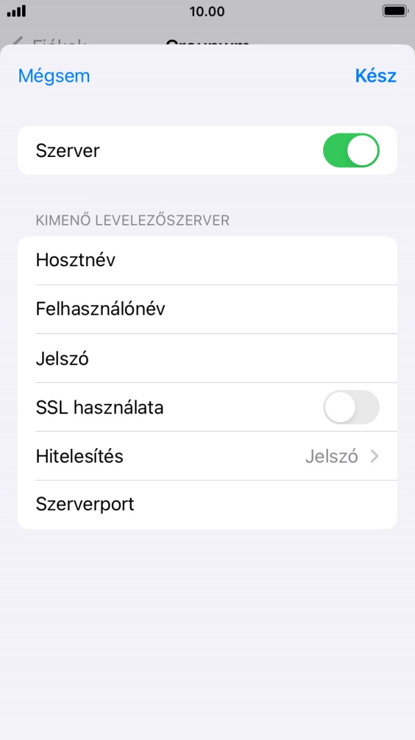 Kattints az „SSL használata” melletti csúszkára a funkció bekapcsolásához.