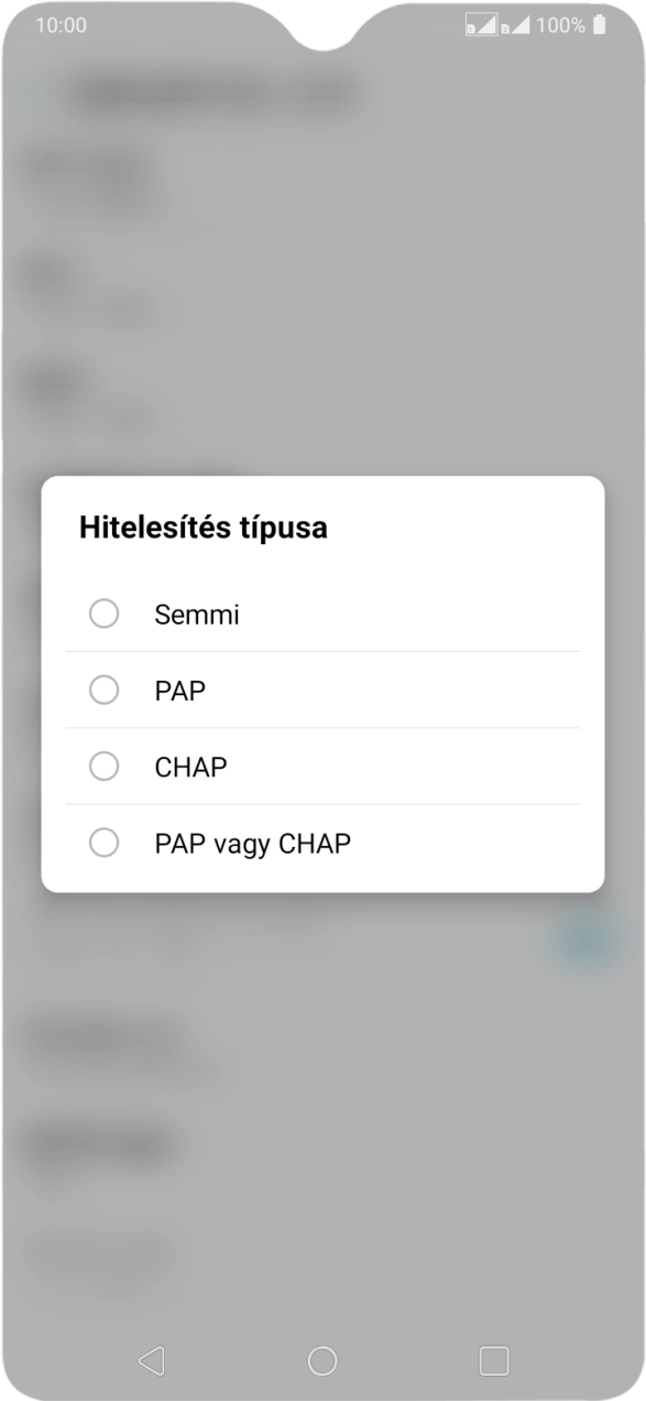 Válaszd a PAP lehetőséget.