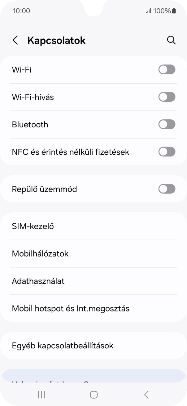 Válaszd a Mobilhálózatok lehetőséget.