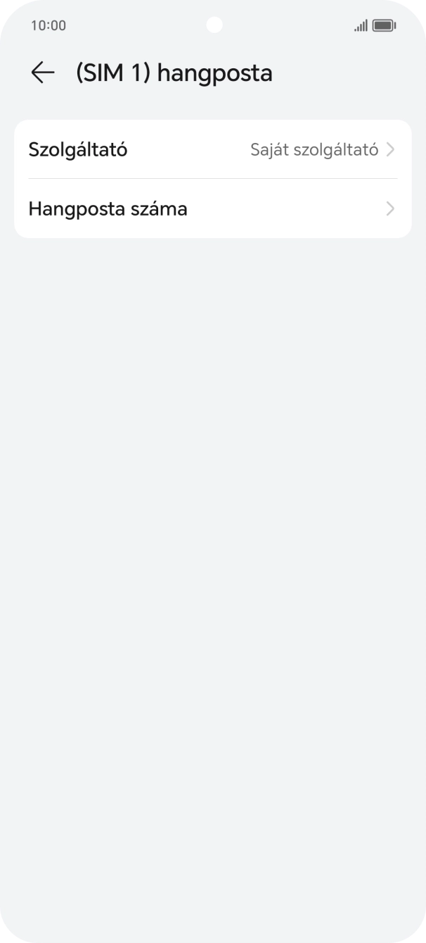 Válaszd a Hangposta száma lehetőséget.