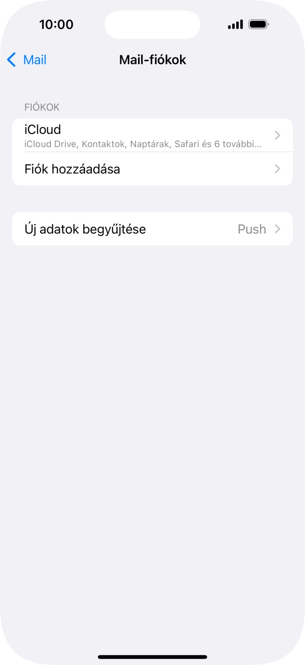Válaszd a Fiók hozzáadása lehetőséget.