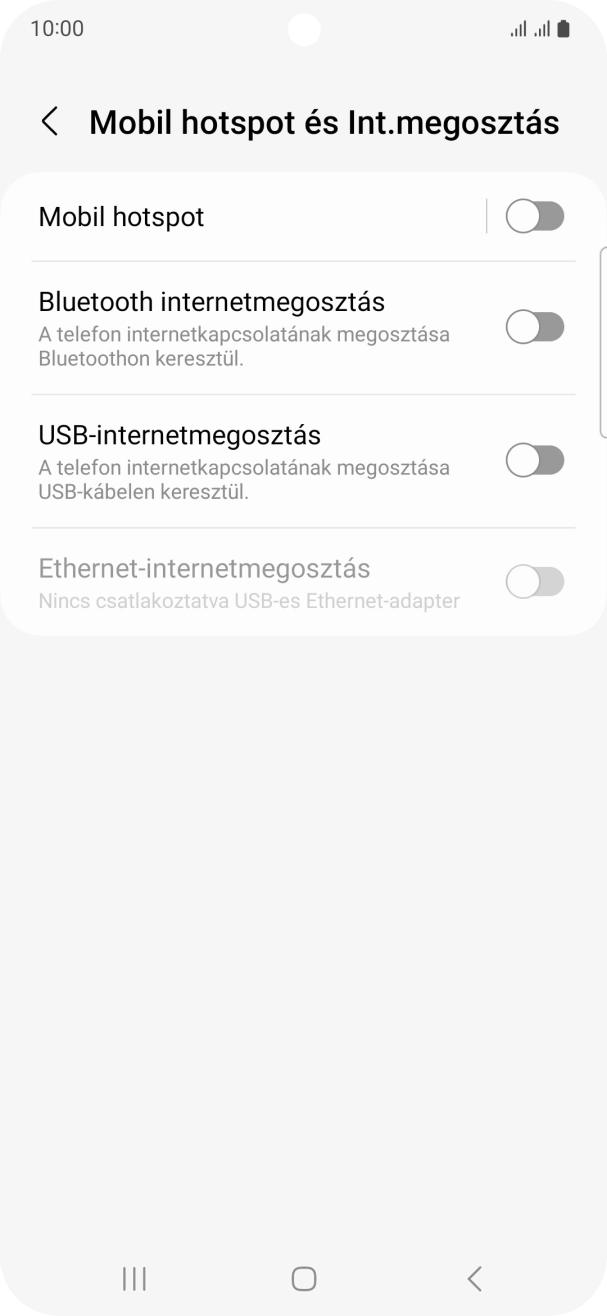 Válaszd a Mobil hotspot lehetőséget. Válaszd a Mobil hotspot lehetőséget.