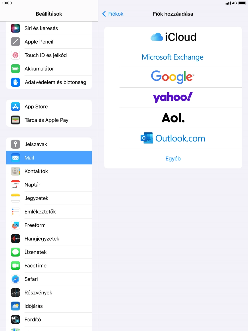 Válaszd az Egyéb lehetőséget.