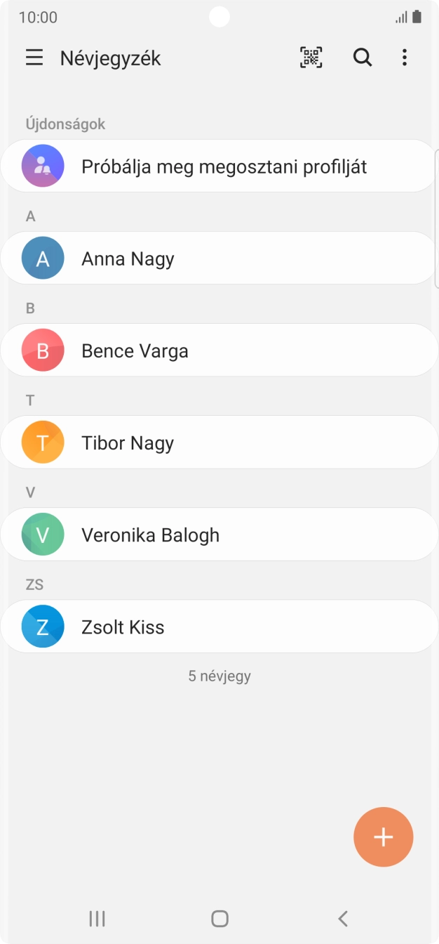Kattints az új kontaktok ikonra. Kattints az új kontaktok ikonra.