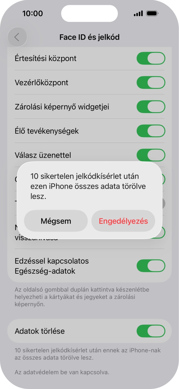 Ha bekapcsolod a funkciót, válaszd az Engedélyezés lehetőséget.