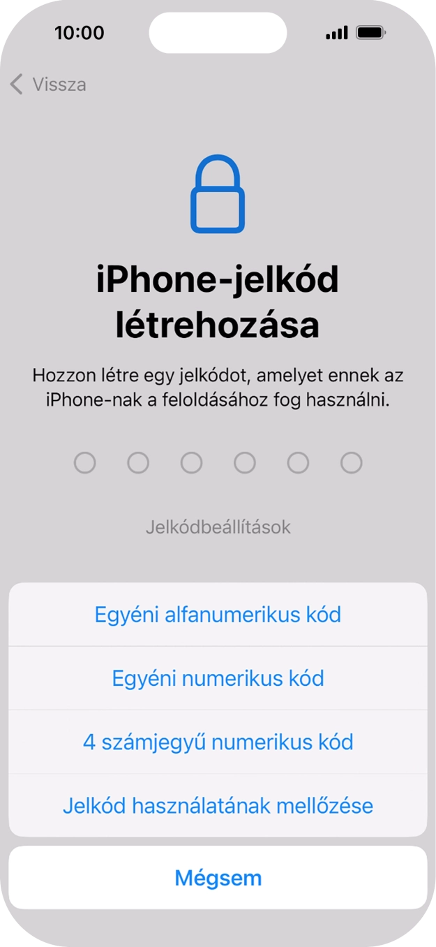 A képernyőzár használatának bekapcsolásához kövesd a képernyőn megjelenő utasításokat, vagy válaszd a Jelkód használatának mellőzése lehetőséget. A képernyőzár használatának bekapcsolásához kövesd a képernyőn megjelenő utasításokat, vagy válaszd a Jelkód használatának mellőzése lehetőséget.
