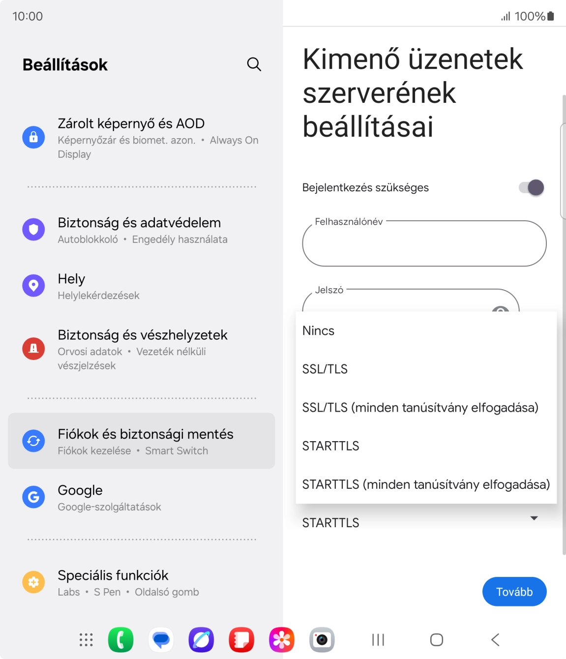 Válaszd az SSL/TLS lehetőséget.