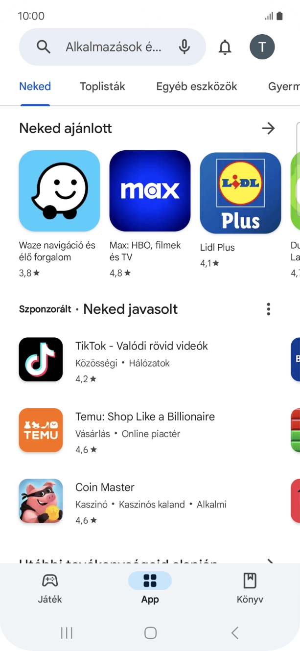 Kattints a keresés mezőre.