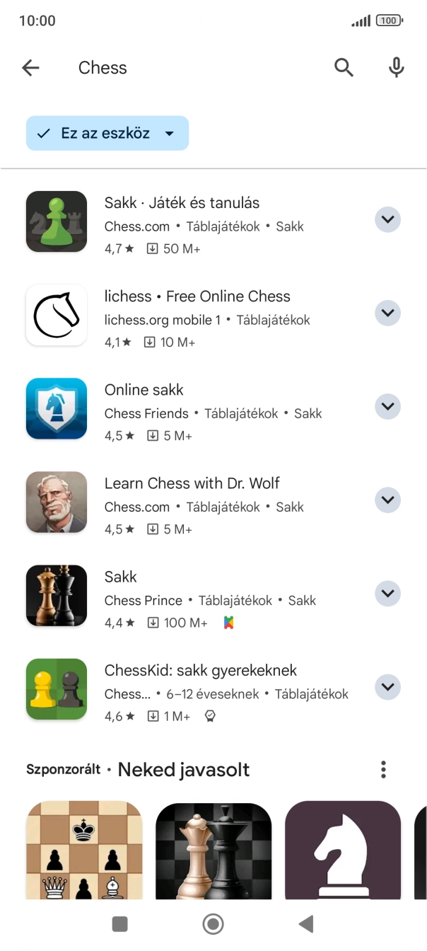 Kattints a kívánt alkalmazásra. Kattints a kívánt alkalmazásra.