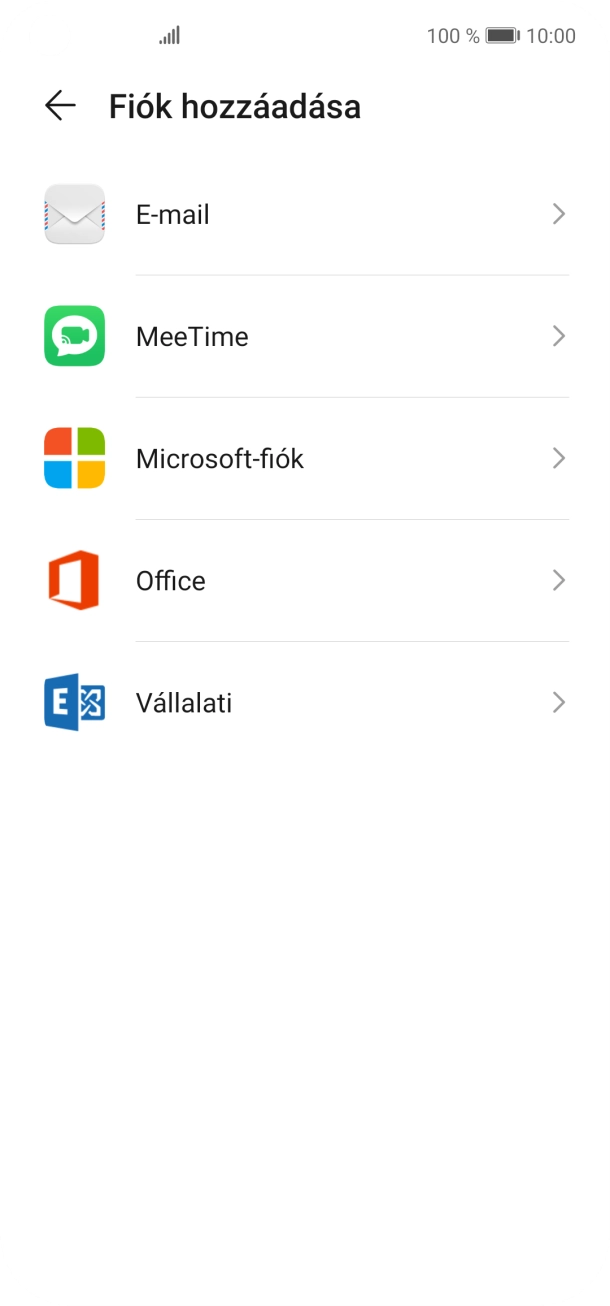 Válaszd az E-mail lehetőséget.
