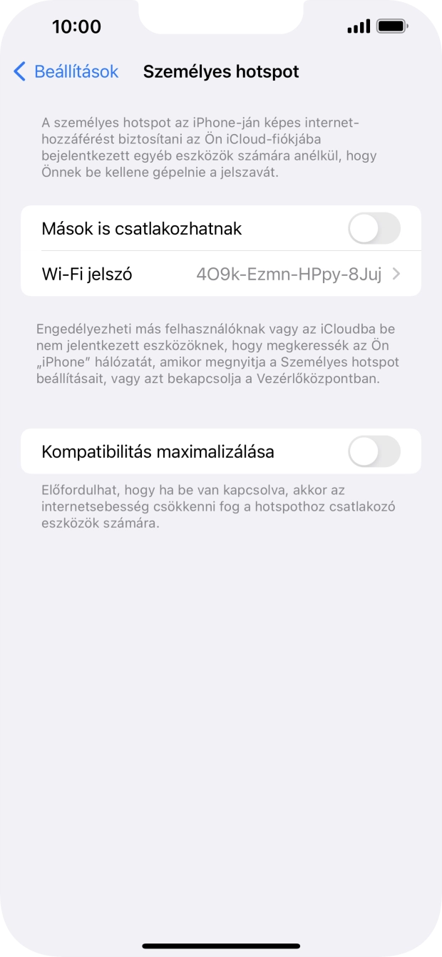 Kattints a Wi-Fi jelszó mezőre, és írd be a kívánt jelszót.