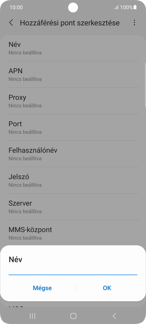 Írd be azt, hogy One MMS, és válaszd az OK lehetőséget.