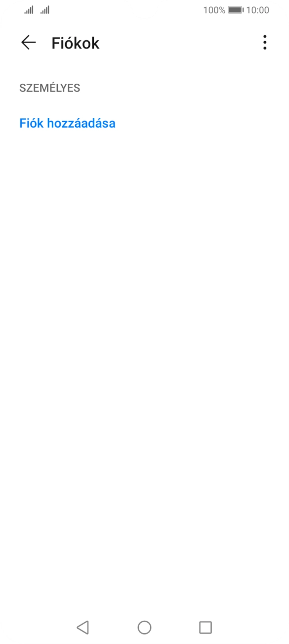 Válaszd a Fiók hozzáadása lehetőséget.