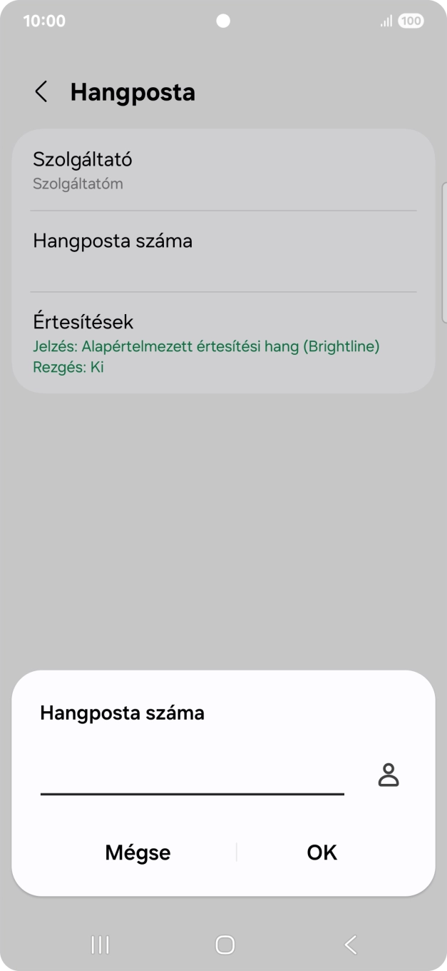 Írd be azt, hogy +36709090999, és válaszd az OK lehetőséget.