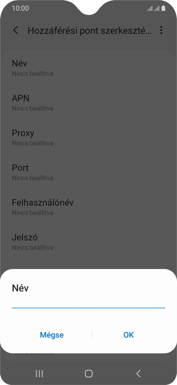 Írd be azt, hogy One Internet, és válaszd az OK lehetőséget.