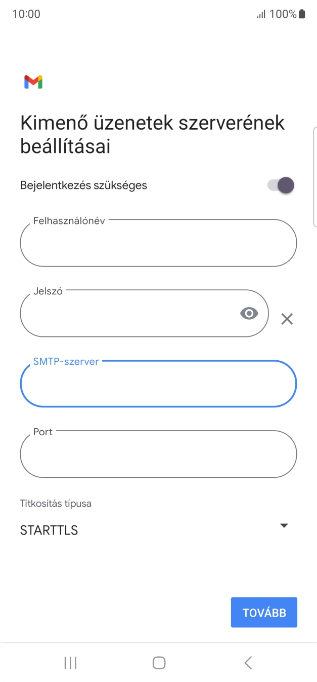 Kattints a „Port” alatti mezőre, és írd be a következőt: 587.