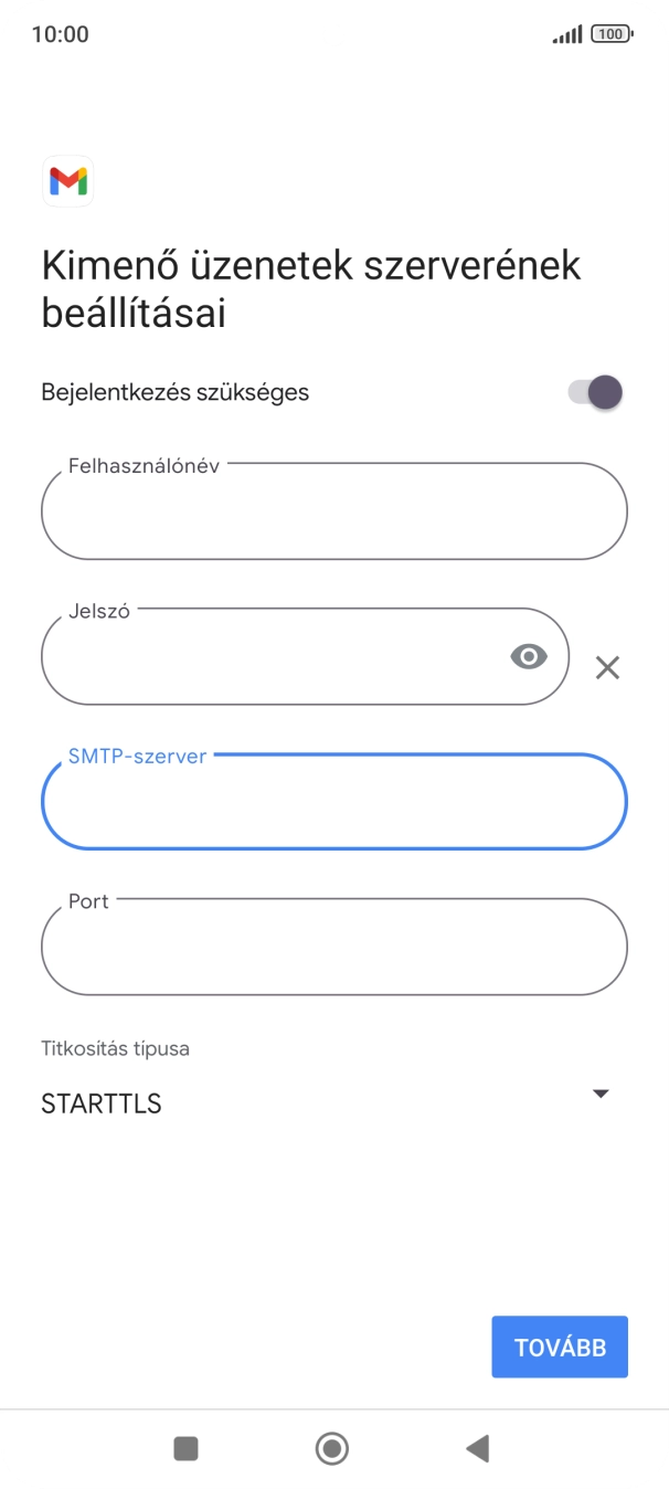 Kattints a „Port” alatti mezőre, és írd be a következőt: 587.