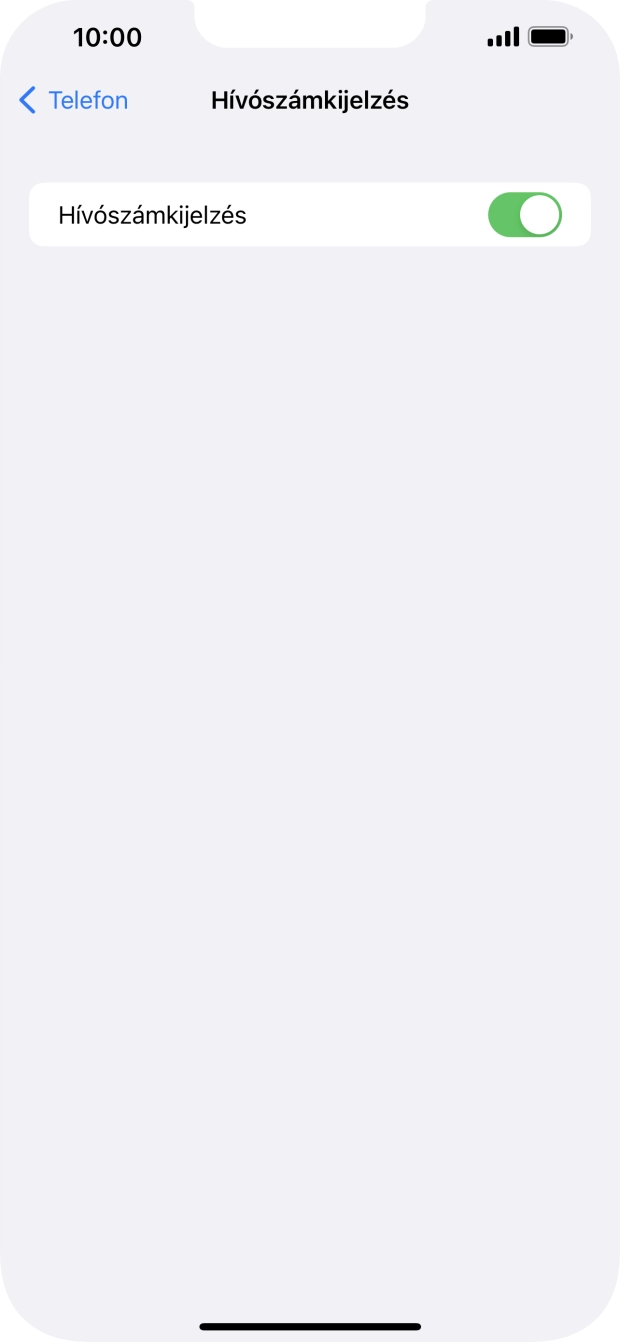 Kattints a „Hívószámkijelzés” melletti csúszkára a funkció be- vagy kikapcsolásához.