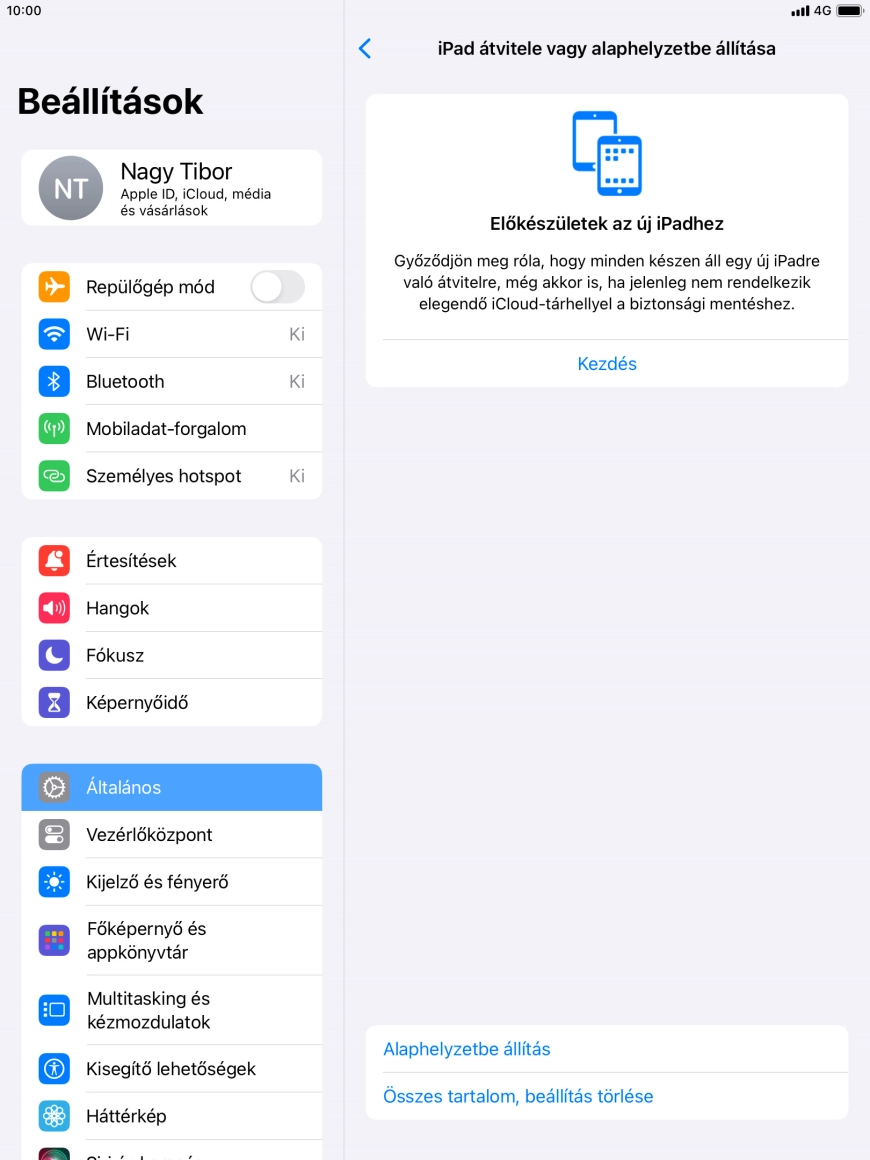 Válaszd az Alaphelyzetbe állítás lehetőséget. Válaszd az Alaphelyzetbe állítás lehetőséget.