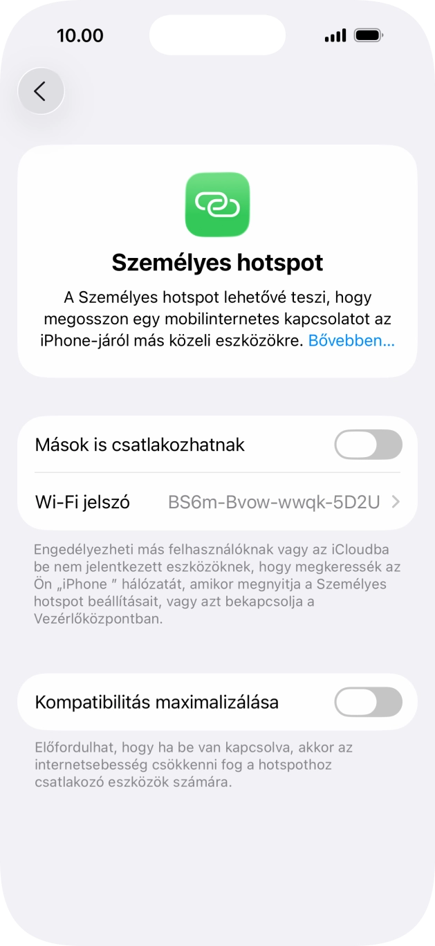 Kattints a Wi-Fi jelszó mezőre, és írd be a kívánt jelszót. Kattints a Wi-Fi jelszó mezőre, és írd be a kívánt jelszót.