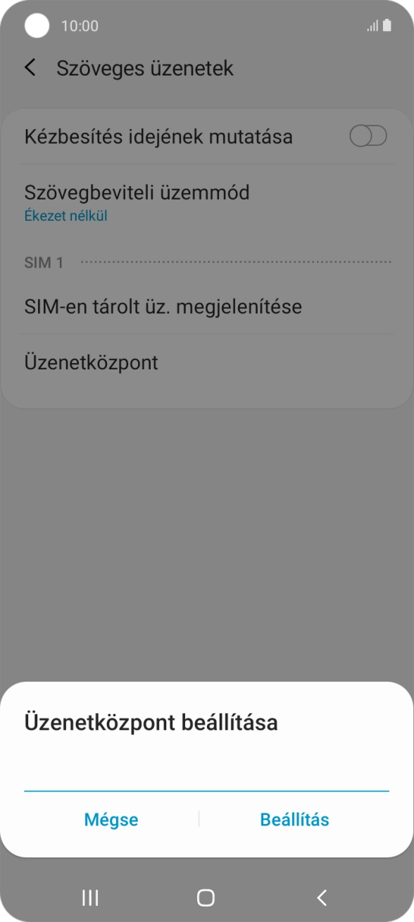 Írd be a +36709996500 számot, és válaszd a Beállítás lehetőséget.