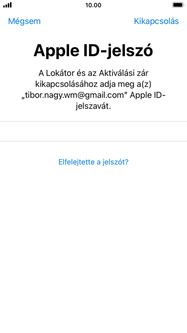 Válaszd a Kikapcsolás lehetőséget.