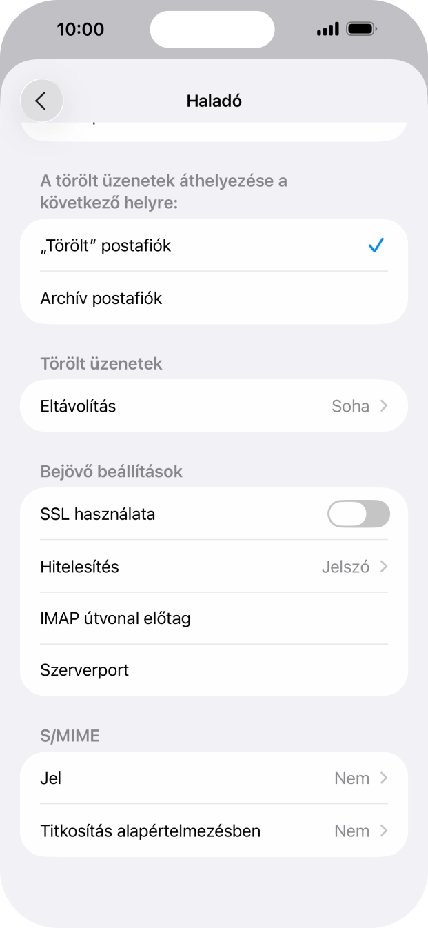 Kattints az „SSL használata” melletti csúszkára a funkció bekapcsolásához.