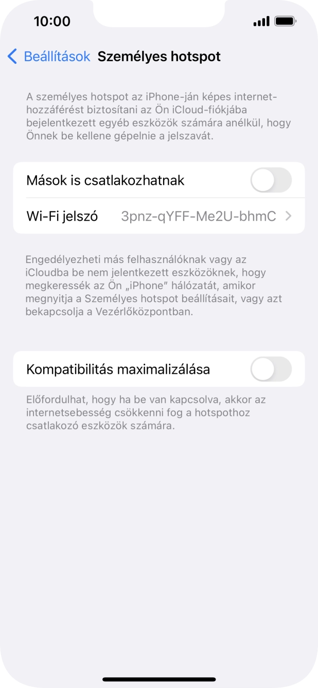 Kattints a Wi-Fi jelszó mezőre, és írd be a kívánt jelszót.