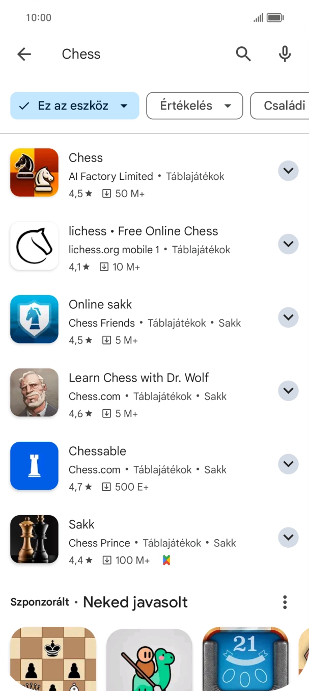 Kattints a kívánt alkalmazásra. Kattints a kívánt alkalmazásra.