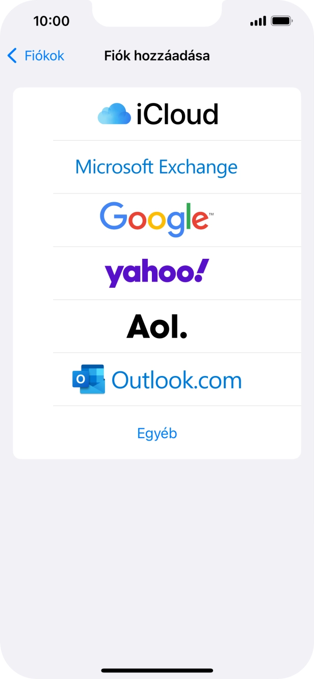 Válaszd az Egyéb lehetőséget.