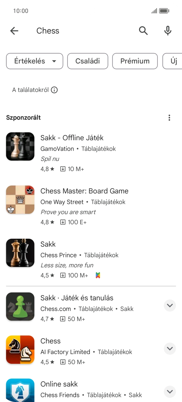 Kattints a kívánt alkalmazásra. Kattints a kívánt alkalmazásra.