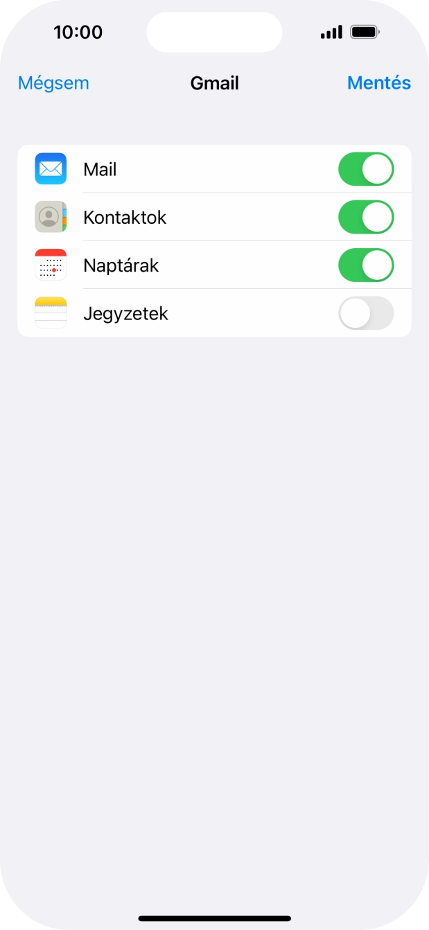 Amennyiben a kijelzőn ez a képernyőkép látható, az e-mail-fiókodat felismerte a rendszer, és automatikusan beállította. Kövesd a képernyőn megjelenő utasításokat  további adatok csatolásához, és fejezd be az új fiók létrehozását.