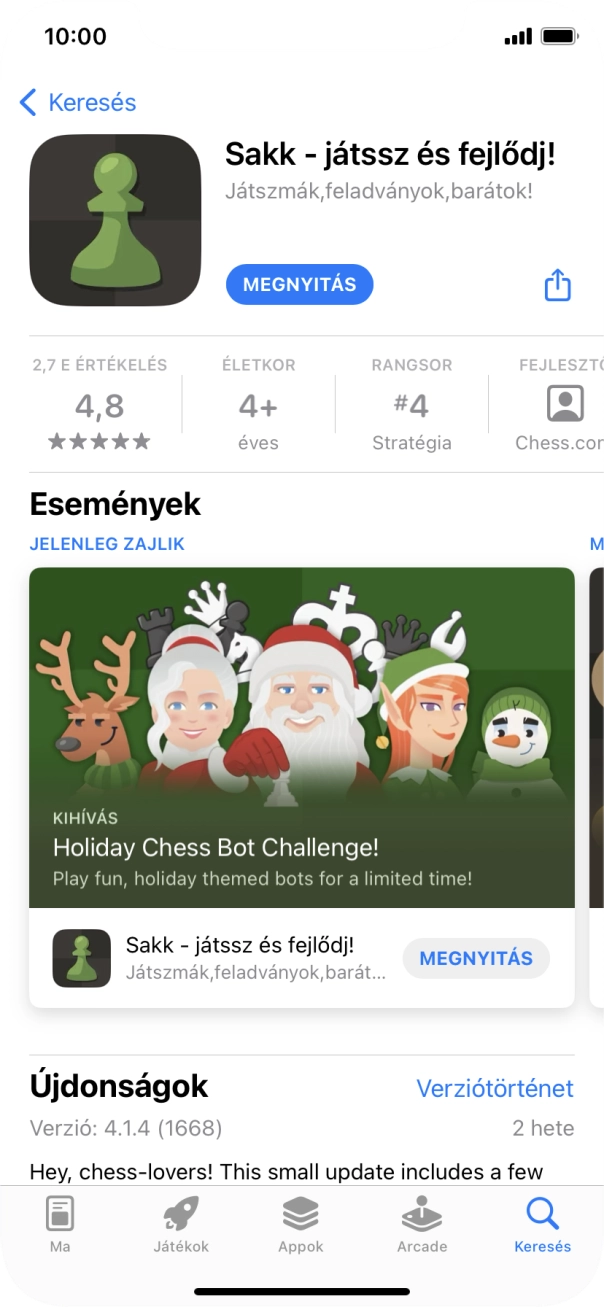 Húzd az ujjad felfelé a kijelző aljáról, hogy visszatérj a kezdőképernyőhöz.