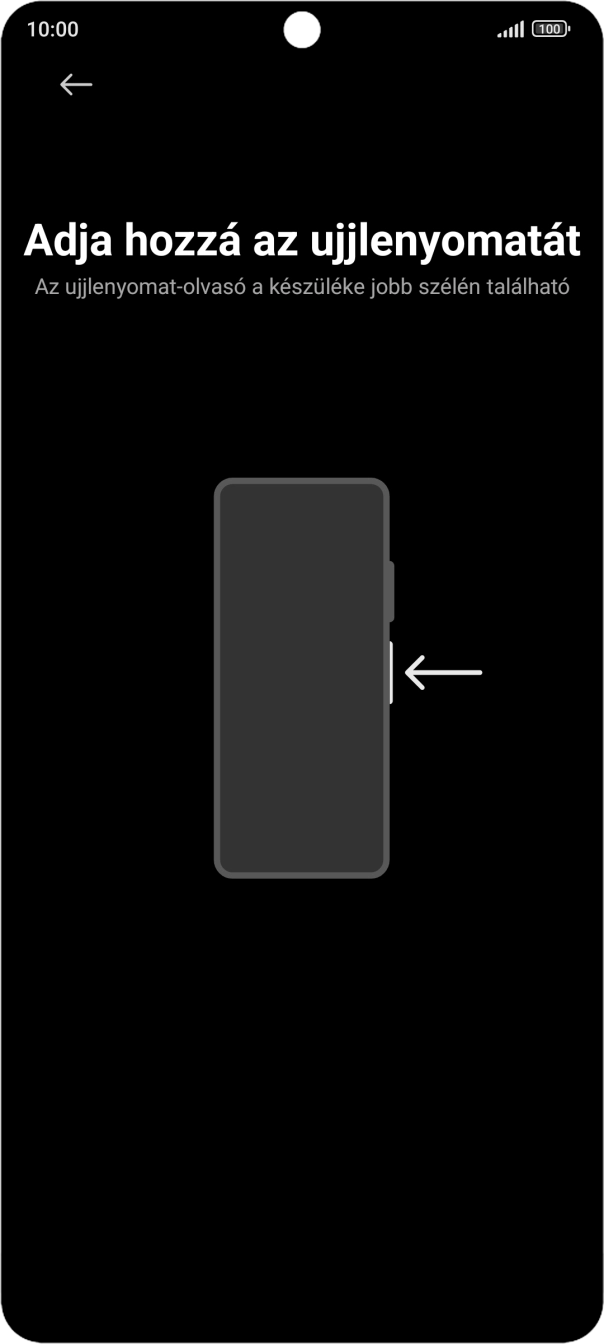 Kövesd a kijelzőn megjelenő utasításokat képernyőzár létrehozásához ujjlenyomattal.