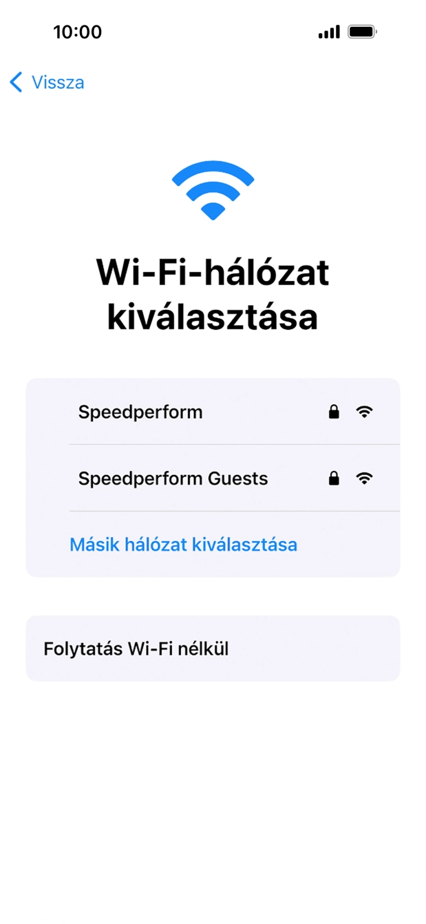 Válaszd ki a kívánt Wi-Fi hálózatot.