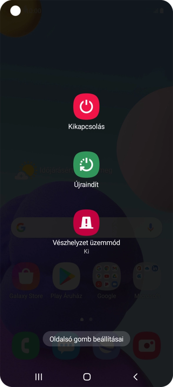 Válaszd a Kikapcsolás lehetőséget. Válaszd a Kikapcsolás lehetőséget.