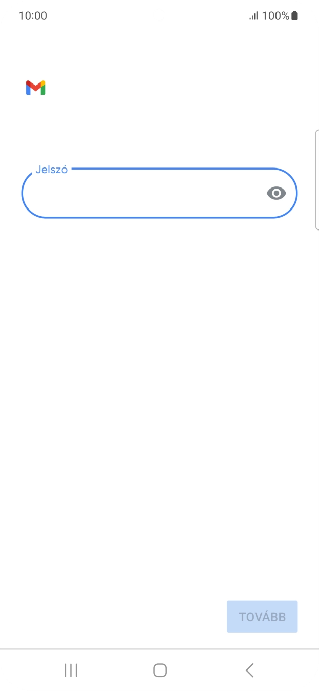 Kattints a „Jelszó” alatti mezőre, és írd be az e-mail-fiókodhoz tartozó jelszót.