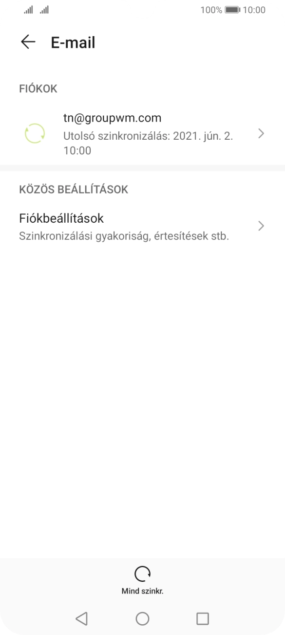 Válaszd a Fiókbeállítások lehetőséget.