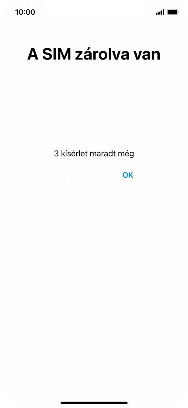 Amennyiben a SIM-kártyád zárolva van, írd be a PIN-kódodat, és válaszd az OK lehetőséget.