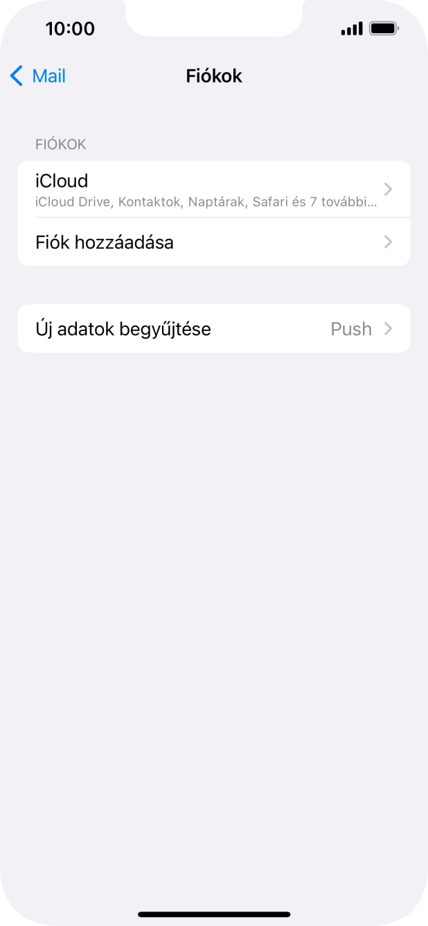 Válaszd a Fiók hozzáadása lehetőséget.