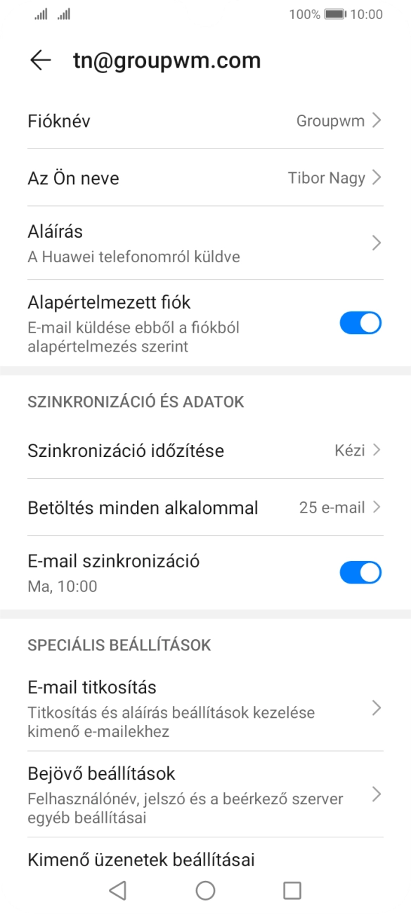 Válaszd a Fióknév lehetőséget.