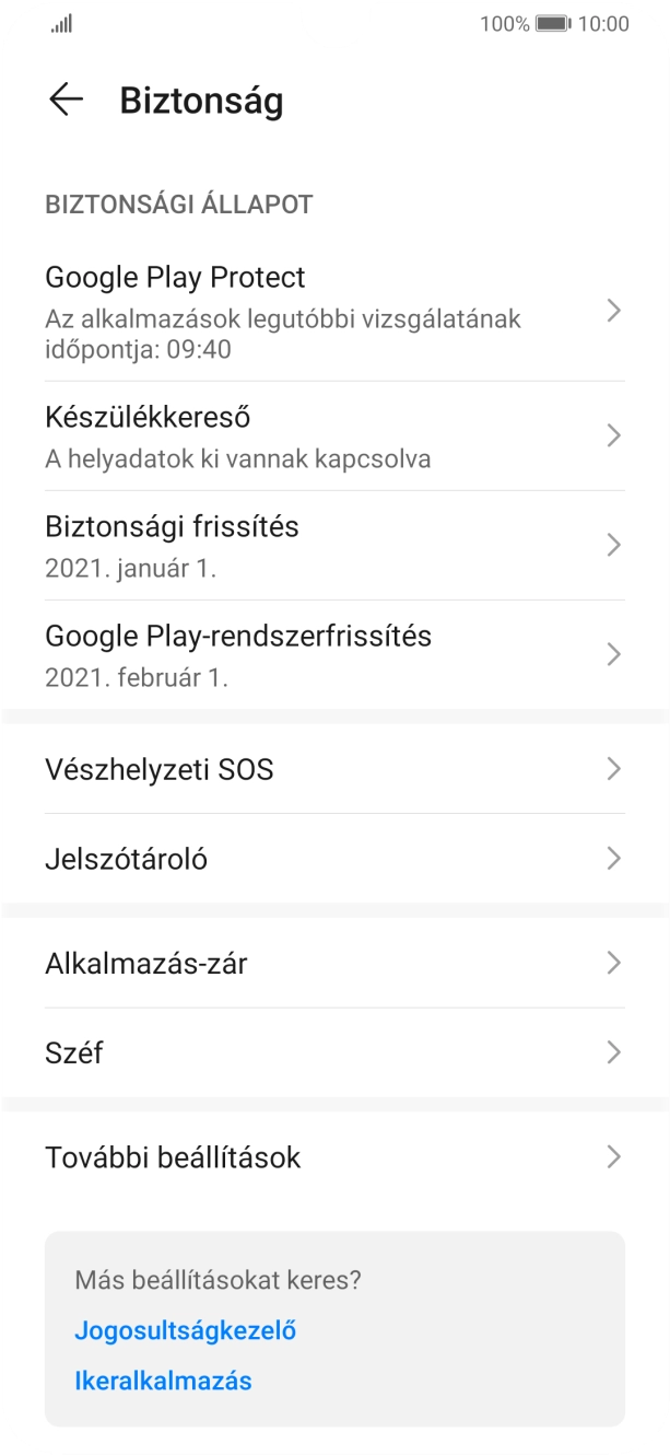 Válaszd a További beállítások lehetőséget.