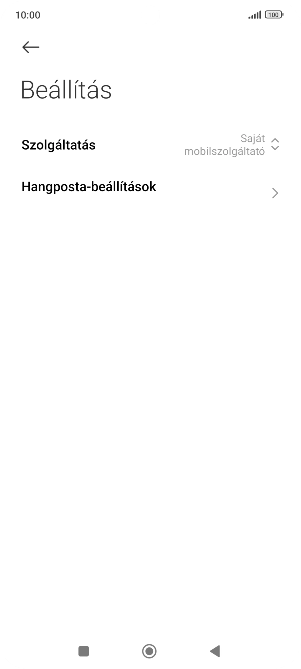 Válaszd a Hangposta-beállítások lehetőséget.