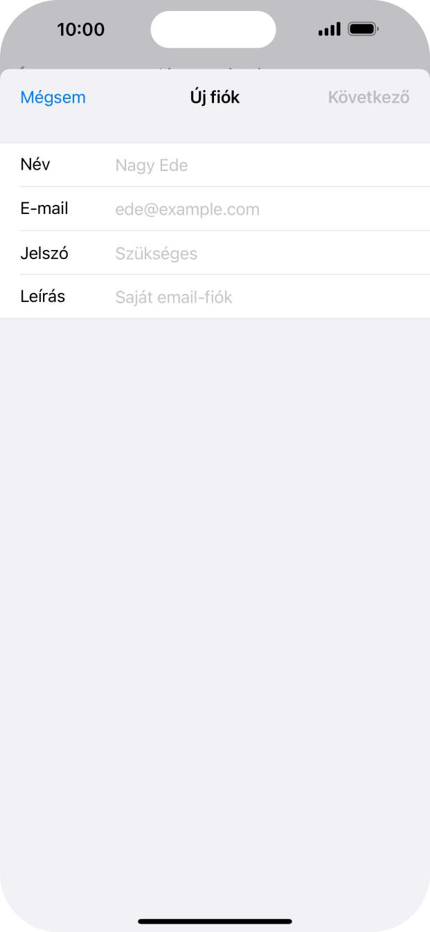 Kattints a Név mezőre, és írd be a kívánt küldőnevet.