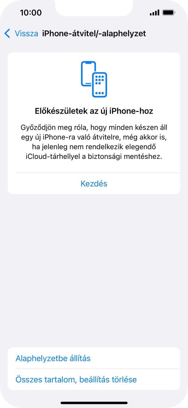 Válaszd az Alaphelyzetbe állítás lehetőséget. Válaszd az Alaphelyzetbe állítás lehetőséget.